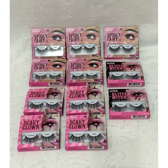 KISS Strip Lashes Limited Edition Bundle Fairy Clown Witch Spooky Eyelashes - Picture 1 of 6